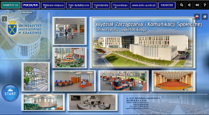 Wirtualny spacer po WZKiS Spacer wirtualny po budynku Wydziału. Obraz prezentuje przykładowe zdjęcia z panoram